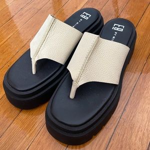 Off white and black Platform sandals